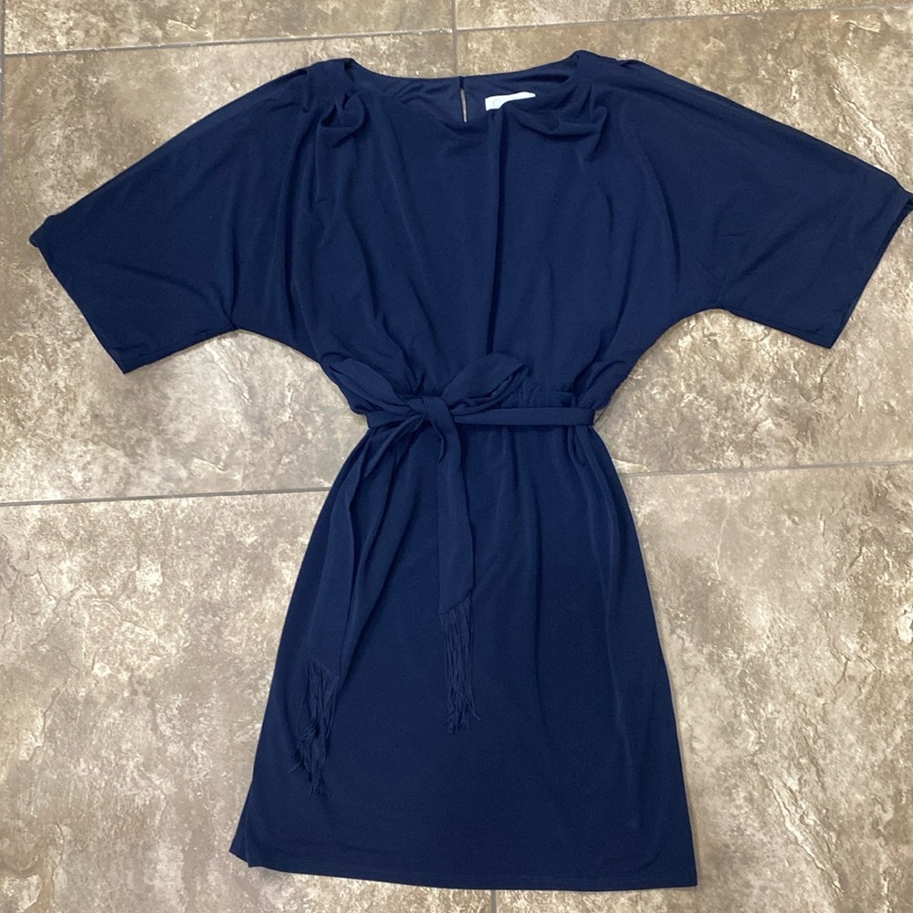 Jessica Simpson Navy lined dress with split sleeves